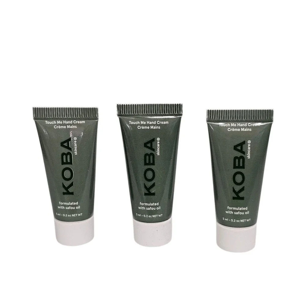 3 x KOBA Skincare Touch Me Hand Cream Safou Oil Moisturizing Travel Size 0.2oz